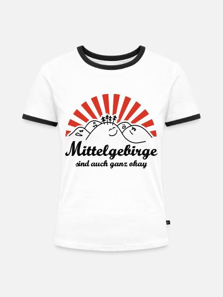 Mittelgebirge - die sympathischen Berge - Frauen Kontrast-T-Shirt - Weiß/Schwarz