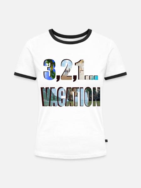 FERIEN - Frauen Kontrast-T-Shirt - Weiß/Schwarz
