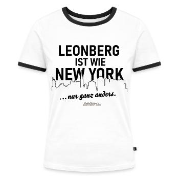 Leonberg - Frauen Kontrast-T-Shirt - Weiß/Schwarz - Vorne - Selfina (174cm)