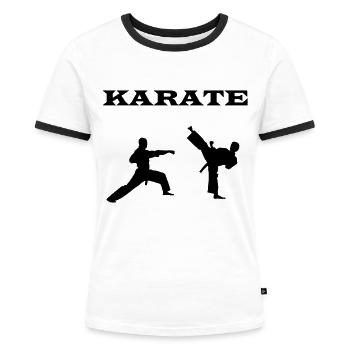 karate - Frauen Kontrast-T-Shirt - Weiß/Schwarz - Vorne - Selfina (174cm)