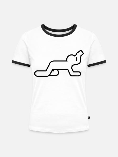 saufen - Frauen Kontrast-T-Shirt - Weiß/Schwarz