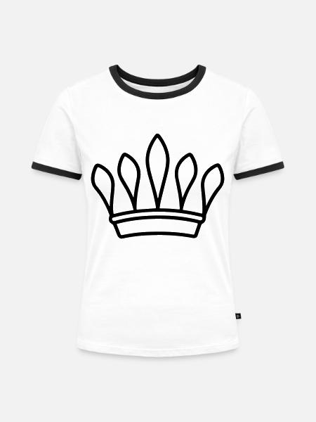 Diadem - Frauen Kontrast-T-Shirt - Weiß/Schwarz