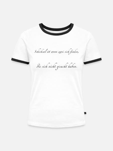 Schicksal - Frauen Kontrast-T-Shirt - Weiß/Schwarz