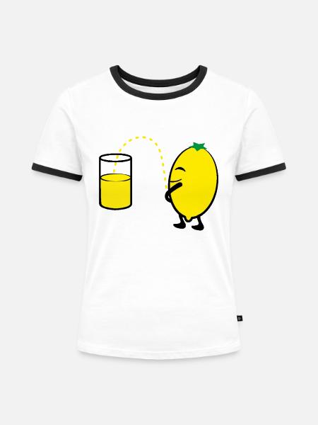 Limonade - Frauen Kontrast-T-Shirt - Weiß/Schwarz
