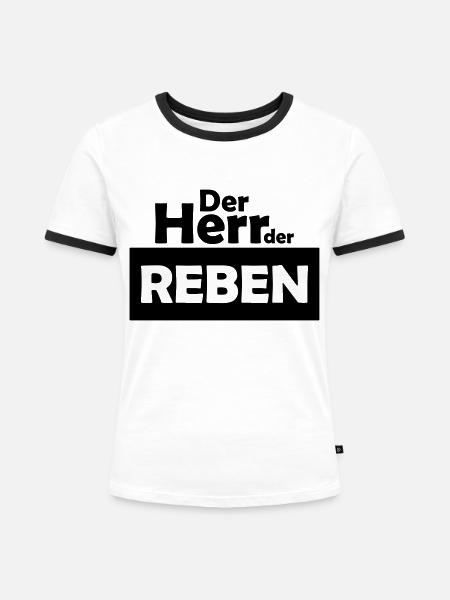 der herr der reben - Frauen Kontrast-T-Shirt - Weiß/Schwarz