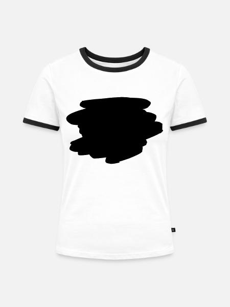 Hintergrund Pinsel Zeichnung - Frauen Kontrast-T-Shirt - Weiß/Schwarz