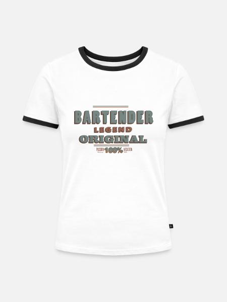 Bartender - Frauen Kontrast-T-Shirt - Weiß/Schwarz