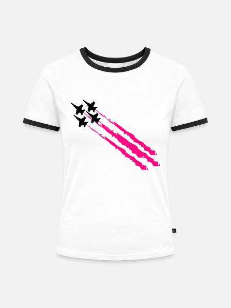 Tornados - Frauen Kontrast-T-Shirt - Weiß/Schwarz