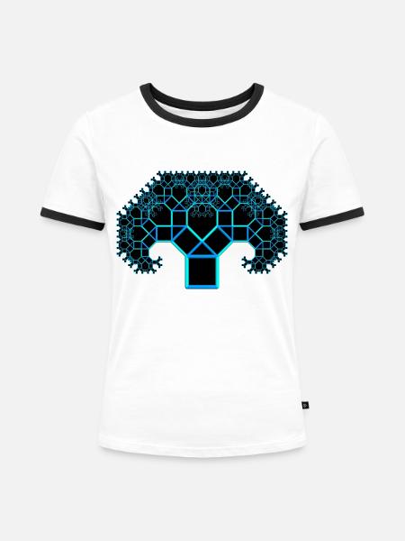 mein Pythagorasbaum - Frauen Kontrast-T-Shirt - Weiß/Schwarz