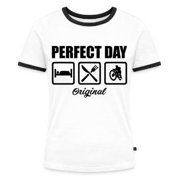 Perfect Day - Frauen Kontrast-T-Shirt - Weiß/Schwarz - Vorne - Selfina (174cm)