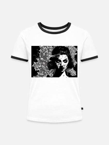Dreifaltigkeit #1 - Frauen Kontrast-T-Shirt - Weiß/Schwarz
