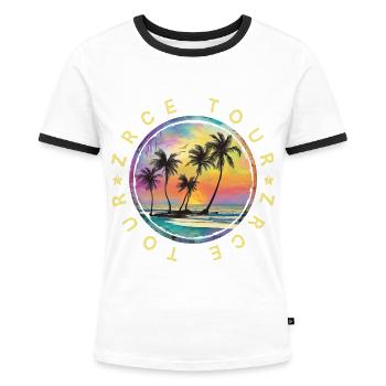 Zrce Tour Reise Bunt Urlaub - Frauen Kontrast-T-Shirt - Weiß/Schwarz - Vorne - Selfina (174cm)