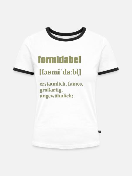 formidabel 4 - Frauen Kontrast-T-Shirt - Weiß/Schwarz