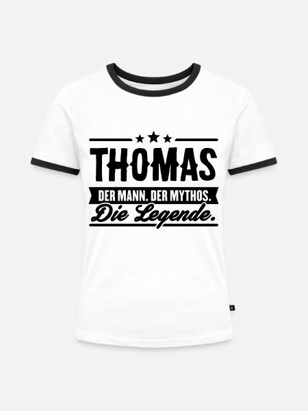 Mann Mythos Legende Thomas - Frauen Kontrast-T-Shirt - Weiß/Schwarz