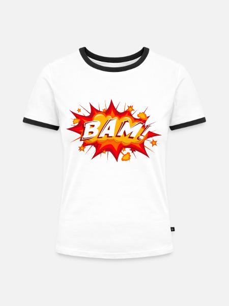 BAM - Frauen Kontrast-T-Shirt - Weiß/Schwarz