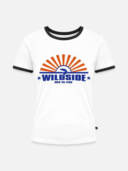 wildside_2c - Frauen Kontrast-T-Shirt - Weiß/Schwarz
