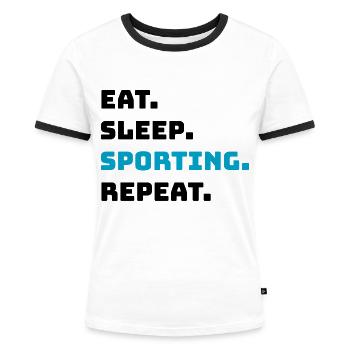 Sports - Frauen Kontrast-T-Shirt - Weiß/Schwarz - Vorne - Selfina (174cm)