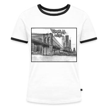 Brooklyn - Frauen Kontrast-T-Shirt - Weiß/Schwarz - Vorne - Selfina (174cm)