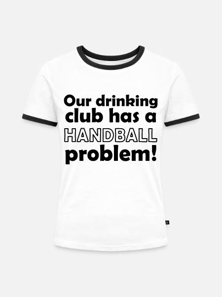 handball problem - Frauen Kontrast-T-Shirt - Weiß/Schwarz