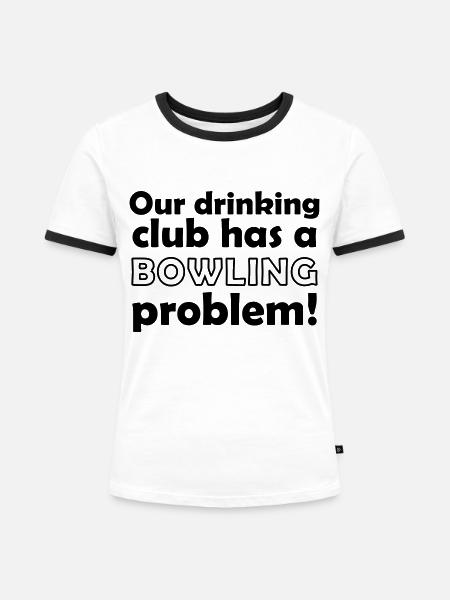 bowling problem - Frauen Kontrast-T-Shirt - Weiß/Schwarz
