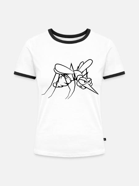 Mücke agro witzig - Frauen Kontrast-T-Shirt - Weiß/Schwarz