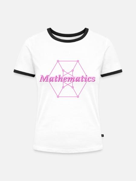 Mathematics pink Graph - Frauen Kontrast-T-Shirt - Weiß/Schwarz