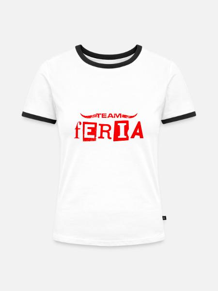 Mannschaft Feria - Frauen Kontrast-T-Shirt - Weiß/Schwarz