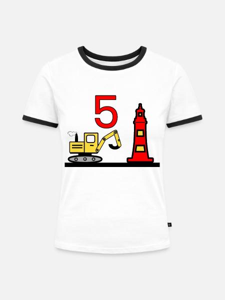 Bagger - Frauen Kontrast-T-Shirt - Weiß/Schwarz