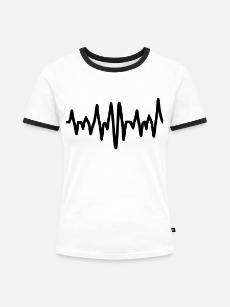 Frequenz - Frauen Kontrast-T-Shirt - Weiß/Schwarz