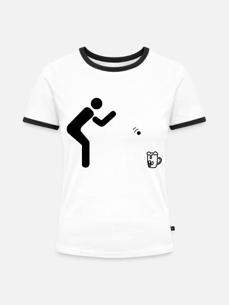 Beerpong #1 - Frauen Kontrast-T-Shirt - Weiß/Schwarz