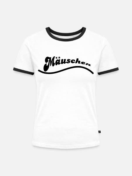 maeuschen - Frauen Kontrast-T-Shirt - Weiß/Schwarz