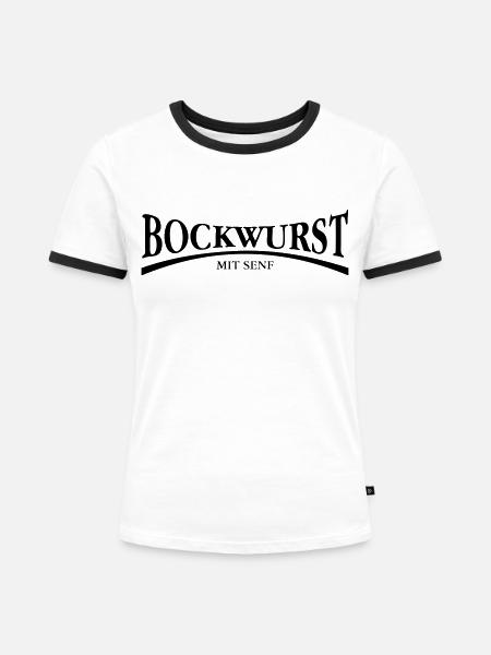 Bockwurst - Frauen Kontrast-T-Shirt - Weiß/Schwarz