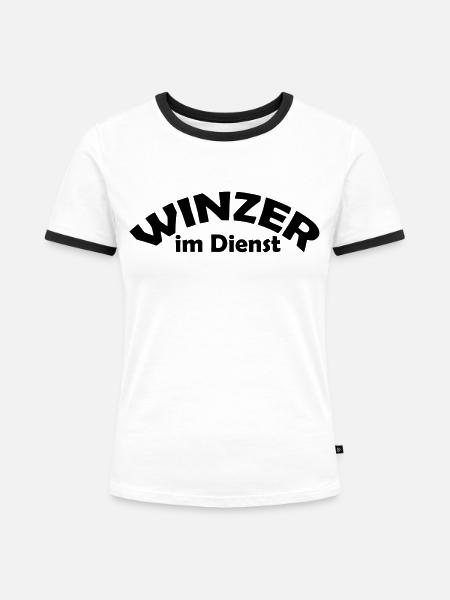 winzer im dienst - Frauen Kontrast-T-Shirt - Weiß/Schwarz