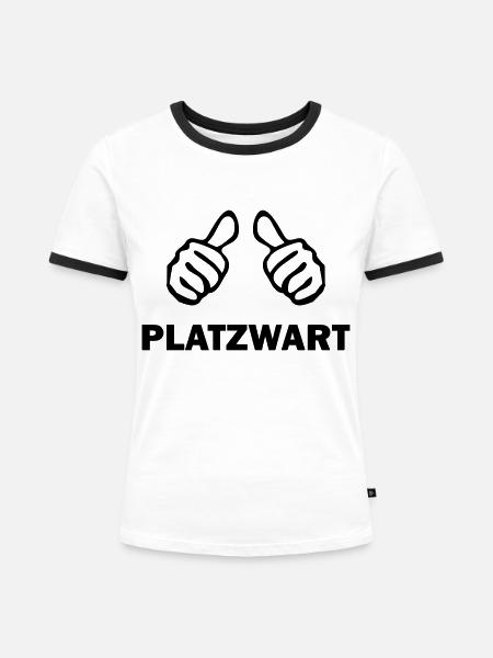 platzwart - Frauen Kontrast-T-Shirt - Weiß/Schwarz