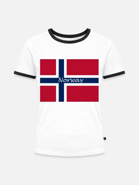 Norway - Frauen Kontrast-T-Shirt - Weiß/Schwarz