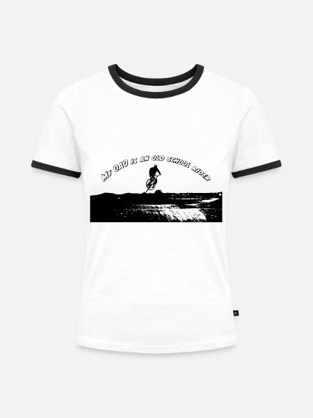 BMX Rennen - Frauen Kontrast-T-Shirt - Weiß/Schwarz