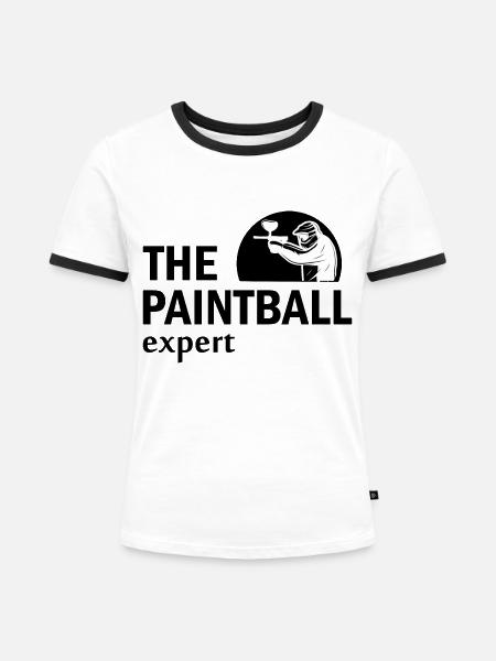 Paintball Airsoft - Frauen Kontrast-T-Shirt - Weiß/Schwarz