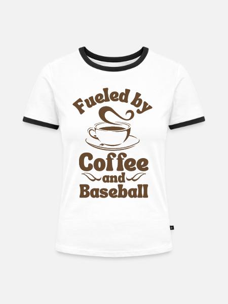 Kaffee Baseball-Liebhaber - Frauen Kontrast-T-Shirt - Weiß/Schwarz