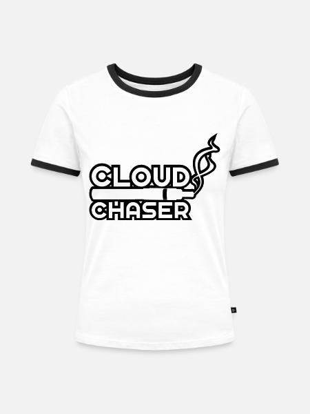 Cloudchaser - Frauen Kontrast-T-Shirt - Weiß/Schwarz