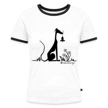 My mouse! - Frauen Kontrast-T-Shirt - Weiß/Schwarz - Vorne - Selfina (174cm)