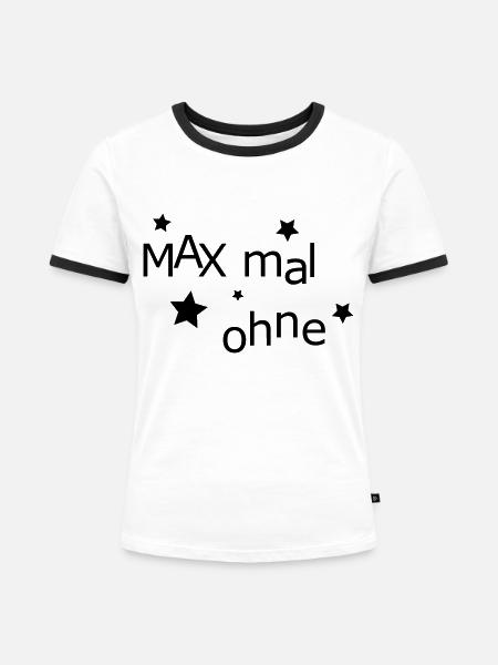 MAX mal ohne - Frauen Kontrast-T-Shirt - Weiß/Schwarz