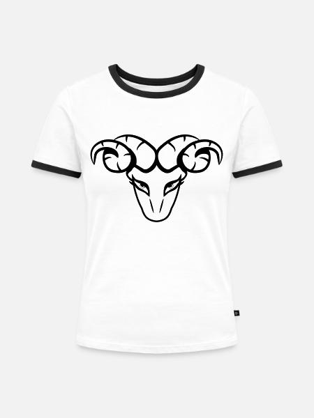 Widder horoskop - Frauen Kontrast-T-Shirt - Weiß/Schwarz