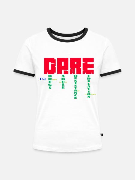 WAGEN - Frauen Kontrast-T-Shirt - Weiß/Schwarz