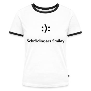 Schrödingers Smile - Frauen Kontrast-T-Shirt - Weiß/Schwarz - Vorne - Selfina (174cm)