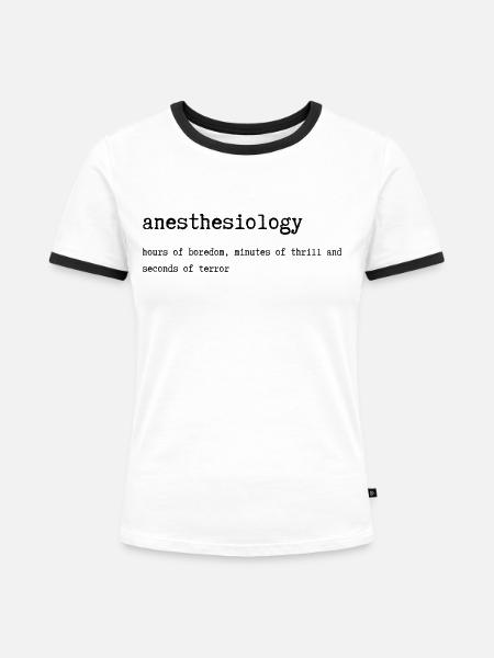 Anästhesie Lexikon Definiton - Frauen Kontrast-T-Shirt - Weiß/Schwarz