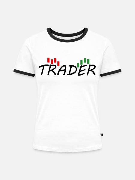 Händler - Frauen Kontrast-T-Shirt - Weiß/Schwarz