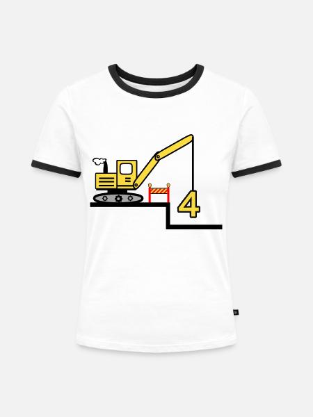 Bagger - Frauen Kontrast-T-Shirt - Weiß/Schwarz