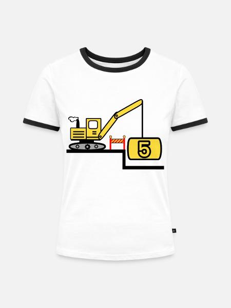 Bagger - Frauen Kontrast-T-Shirt - Weiß/Schwarz