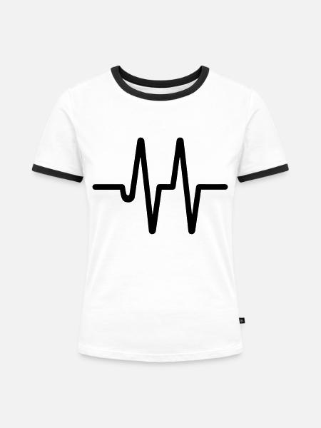 Frequenz - Frauen Kontrast-T-Shirt - Weiß/Schwarz