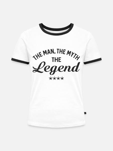Man Myth Legend - Frauen Kontrast-T-Shirt - Weiß/Schwarz